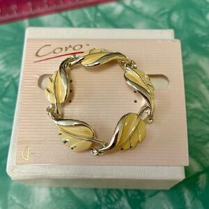 Coro Gold-Tone Leaf Brooch